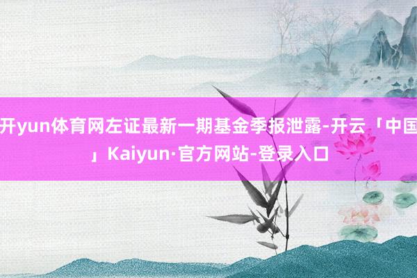 开yun体育网左证最新一期基金季报泄露-开云「中国」Kaiyun·官方网站-登录入口