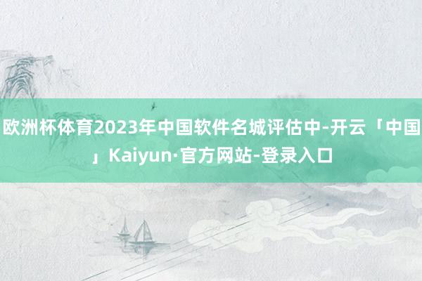 欧洲杯体育2023年中国软件名城评估中-开云「中国」Kaiyun·官方网站-登录入口