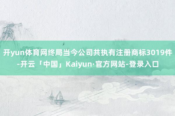 开yun体育网终局当今公司共执有注册商标3019件-开云「中国」Kaiyun·官方网站-登录入口