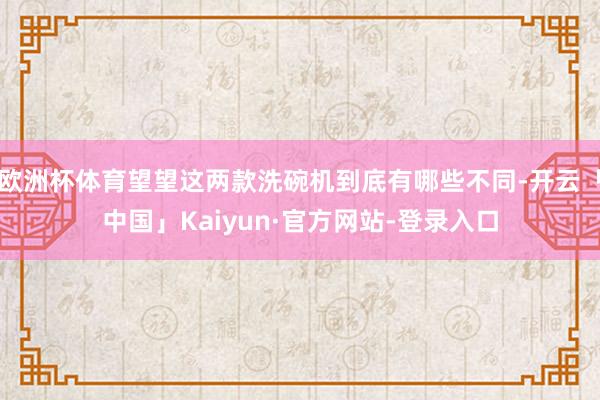 欧洲杯体育望望这两款洗碗机到底有哪些不同-开云「中国」Kaiyun·官方网站-登录入口