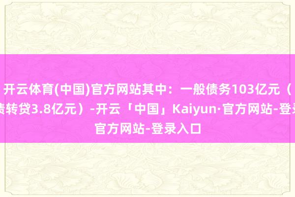 开云体育(中国)官方网站其中:一般债务103亿元(含外债转贷3.8亿元)-开云「中国」Kaiyun·官方网站-登录入口