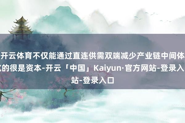 开云体育不仅能通过直连供需双端减少产业链中间体式的很是资本-开云「中国」Kaiyun·官方网站-登录入口