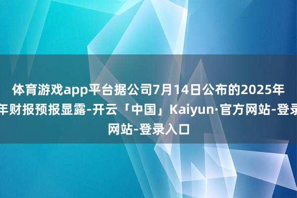 体育游戏app平台据公司7月14日公布的2025年上半年财报预报显露-开云「中国」Kaiyun·官方网站-登录入口