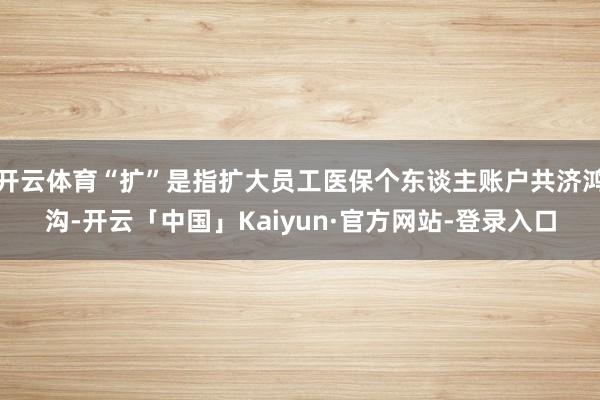 开云体育“扩”是指扩大员工医保个东谈主账户共济鸿沟-开云「中国」Kaiyun·官方网站-登录入口