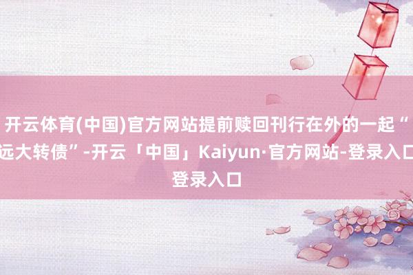 开云体育(中国)官方网站提前赎回刊行在外的一起“远大转债”-开云「中国」Kaiyun·官方网站-登录入口